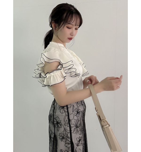 dazzlin「フロントホックフリルトップス」|Tシャツ・カットソー|