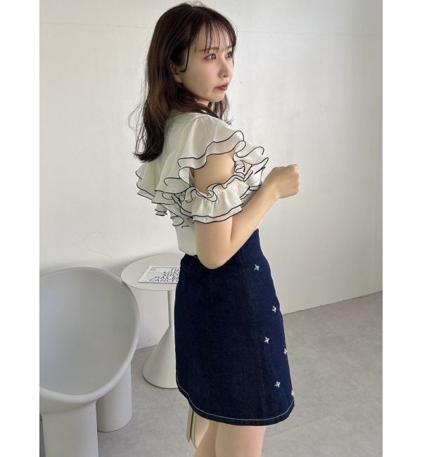 dazzlin「フロントホックフリルトップス」|Tシャツ・カットソー|