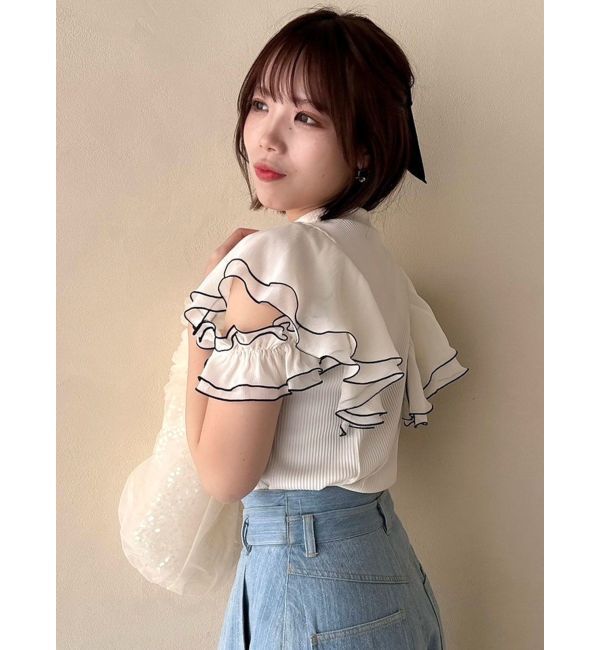 dazzlin「フロントホックフリルトップス」|Tシャツ・カットソー|