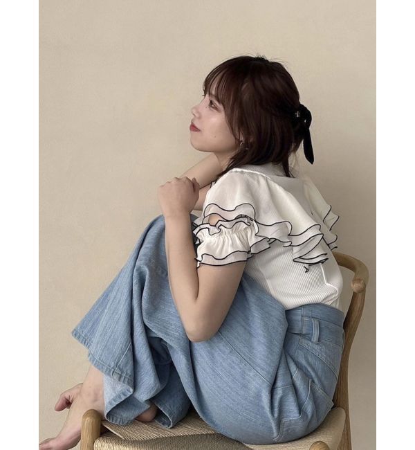 dazzlin「フロントホックフリルトップス」|Tシャツ・カットソー|