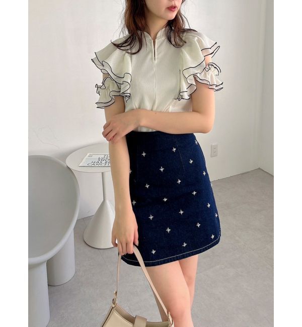 dazzlin「フロントホックフリルトップス」|Tシャツ・カットソー|