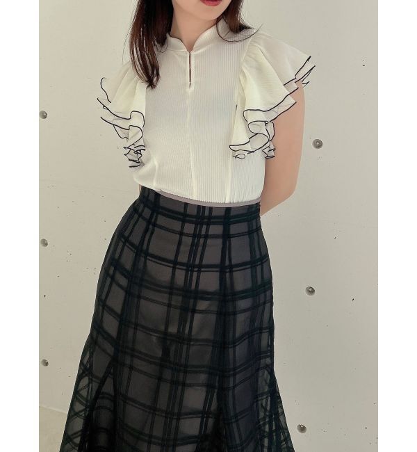 dazzlin「フロントホックフリルトップス」|Tシャツ・カットソー|