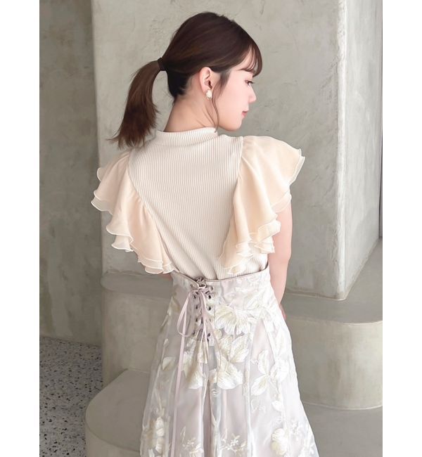 dazzlin「フロントホックフリルトップス」|Tシャツ・カットソー|