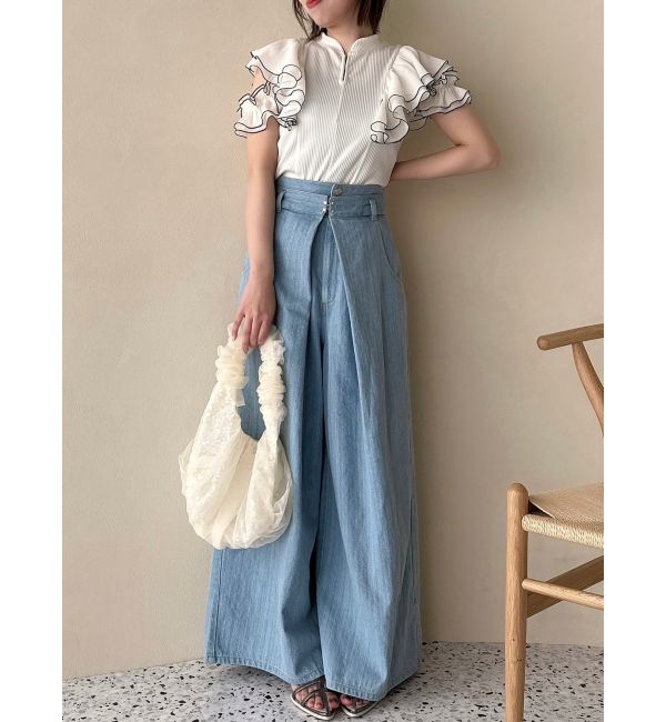 dazzlin「フロントホックフリルトップス」|Tシャツ・カットソー|