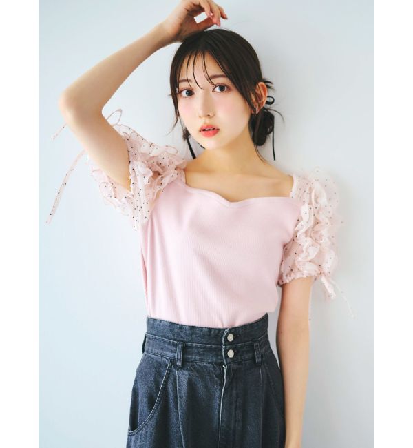 dazzlin「ショルダーボリュームフリルカットプルオーバー」|Tシャツ・カットソー|