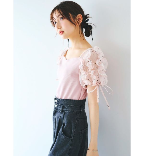 dazzlin「ショルダーボリュームフリルカットプルオーバー」|Tシャツ・カットソー|