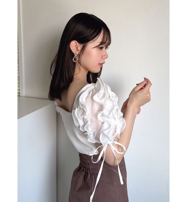 dazzlin「ショルダーボリュームフリルカットプルオーバー」|Tシャツ・カットソー|