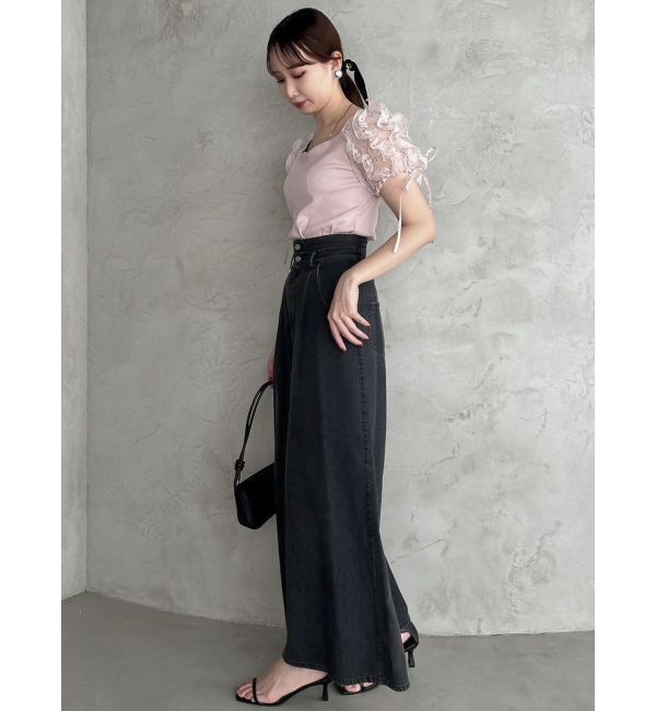 dazzlin「ショルダーボリュームフリルカットプルオーバー」|Tシャツ・カットソー|