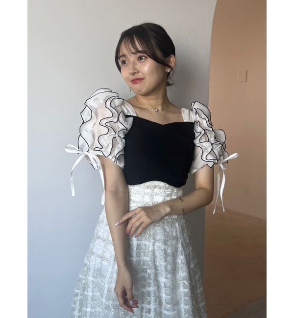 dazzlin「ショルダーボリュームフリルカットプルオーバー」|Tシャツ・カットソー|