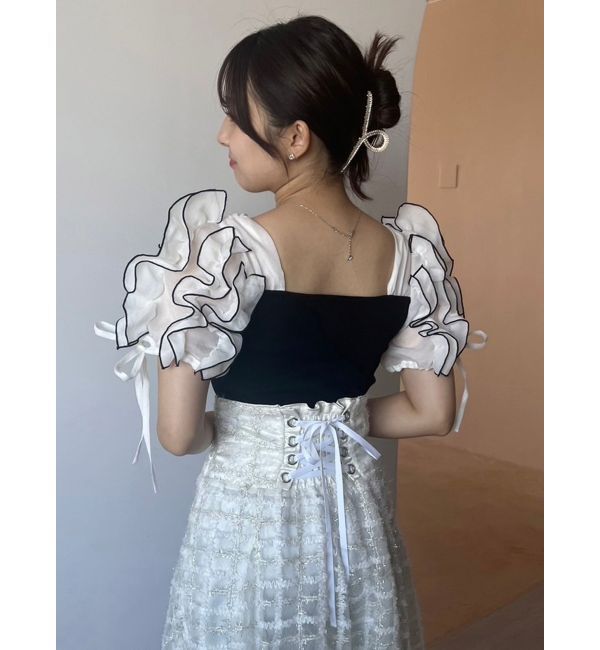 dazzlin「ショルダーボリュームフリルカットプルオーバー」|Tシャツ・カットソー|