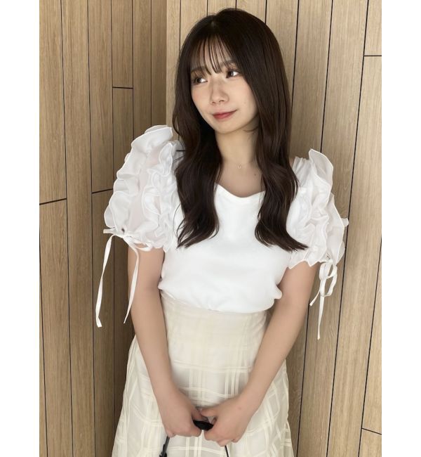 dazzlin「ショルダーボリュームフリルカットプルオーバー」|Tシャツ・カットソー|