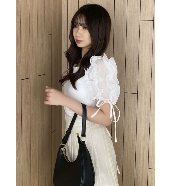 dazzlin「ショルダーボリュームフリルカットプルオーバー」|Tシャツ・カットソー|
