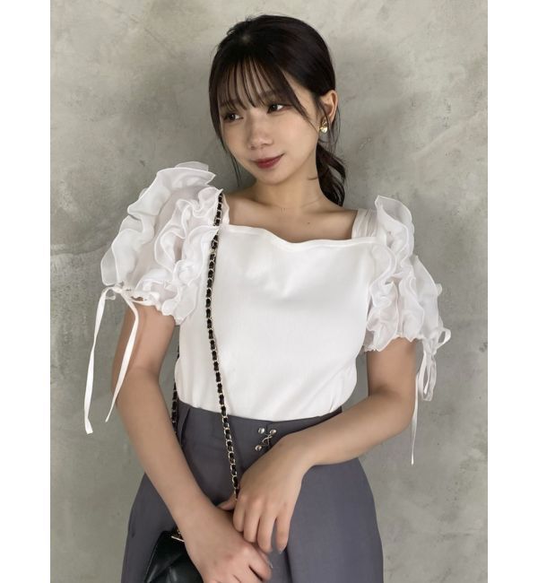 dazzlin「ショルダーボリュームフリルカットプルオーバー」|Tシャツ・カットソー|