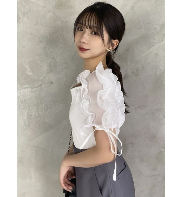 dazzlin「ショルダーボリュームフリルカットプルオーバー」|Tシャツ・カットソー|