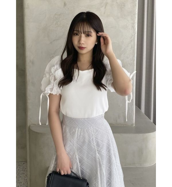 dazzlin「ショルダーボリュームフリルカットプルオーバー」|Tシャツ・カットソー|