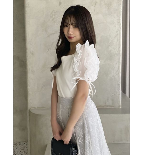 dazzlin「ショルダーボリュームフリルカットプルオーバー」|Tシャツ・カットソー|