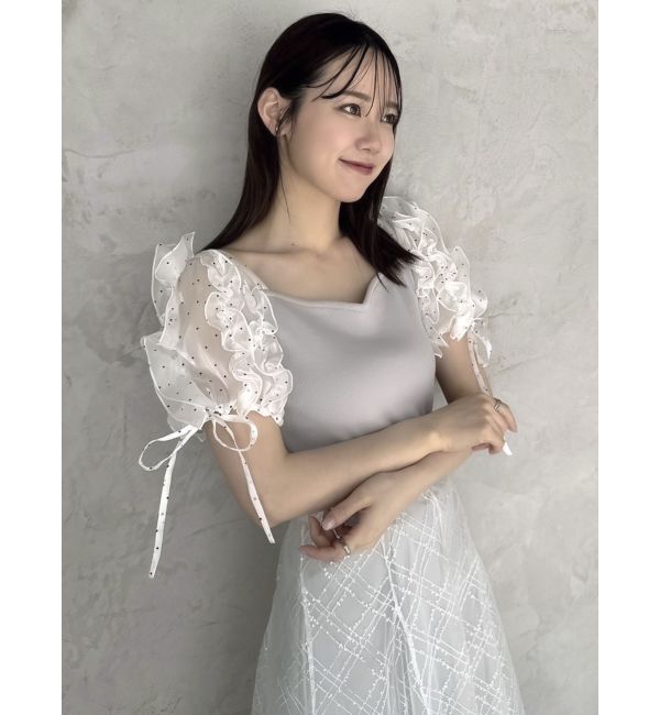 dazzlin「ショルダーボリュームフリルカットプルオーバー」|Tシャツ・カットソー|