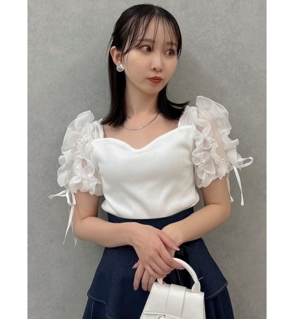 dazzlin「ショルダーボリュームフリルカットプルオーバー」|Tシャツ・カットソー|