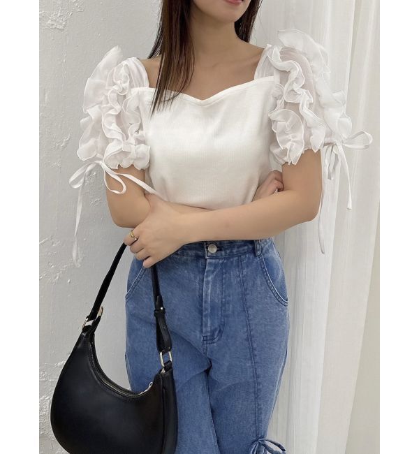 dazzlin「ショルダーボリュームフリルカットプルオーバー」|Tシャツ・カットソー|