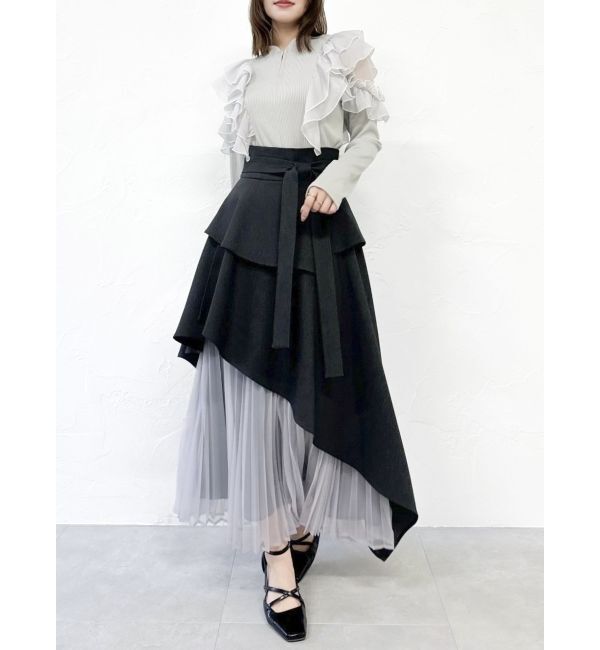 dazzlin「フロントホック長袖フリルトップス」|Tシャツ・カットソー|