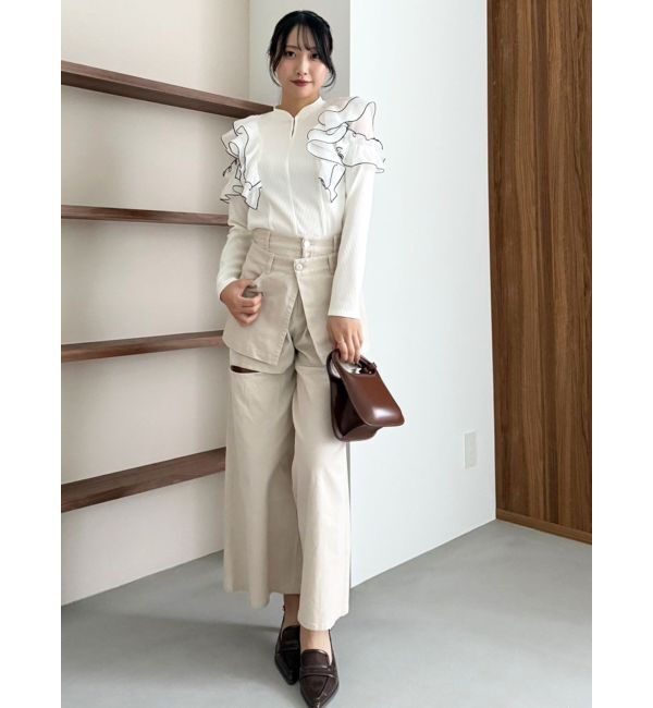 dazzlin「フロントホック長袖フリルトップス」|Tシャツ・カットソー|