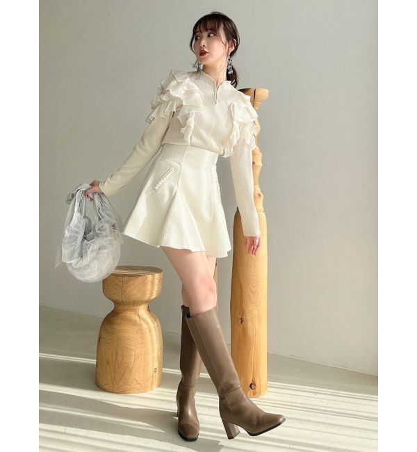 dazzlin「フロントホック長袖フリルトップス」|Tシャツ・カットソー|
