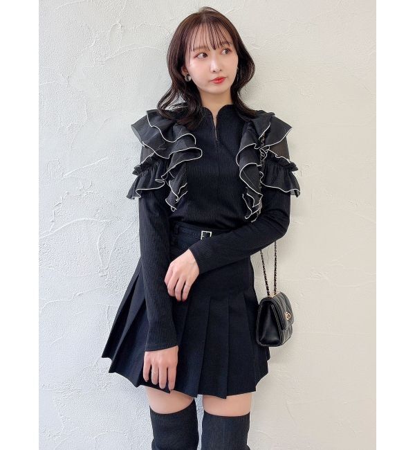 dazzlin「フロントホック長袖フリルトップス」|Tシャツ・カットソー|