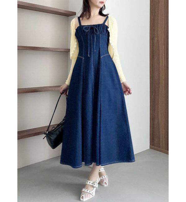 dazzlin「スイッチングステッチジャンスカ」|ワンピース|インディゴ