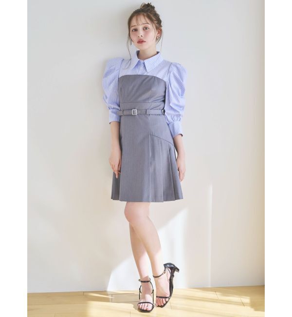 dazzlin「レイヤードシャツミニワンピース」|ワンピース|
