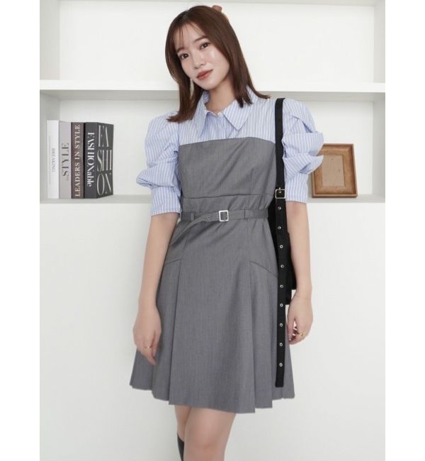 dazzlin「レイヤードシャツミニワンピース」|ワンピース|