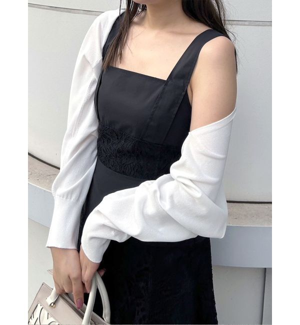 MERCURYDUO「ハイツイストナロースリーブボレロ」|カーディガン|オフホワイト