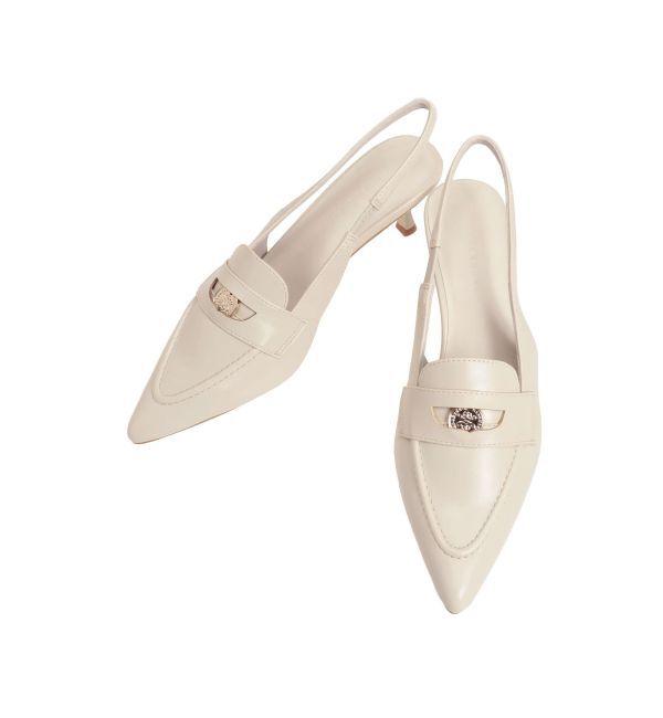 MERCURYDUO「コインローファーミュール」|パンプス|アイボリー