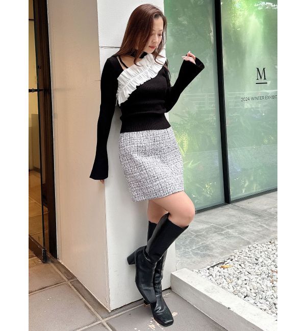 MERCURYDUO「【セットアップ着用可】ツイードミニスカート」|スカート|