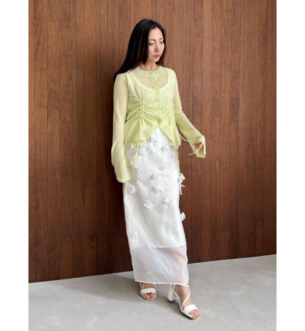 MERCURYDUO「【OUNNOUN】ドロストシアーニットカーデ」|カーディガン|