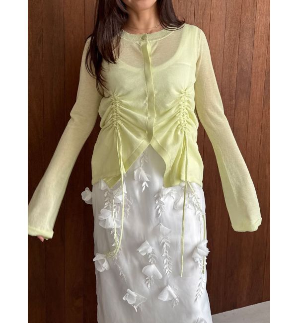 MERCURYDUO「【OUNNOUN】ドロストシアーニットカーデ」|カーディガン|イエロー