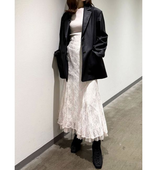 MERCURYDUO「アシメパールチェーンワンショルニット」|ニット・セーター|