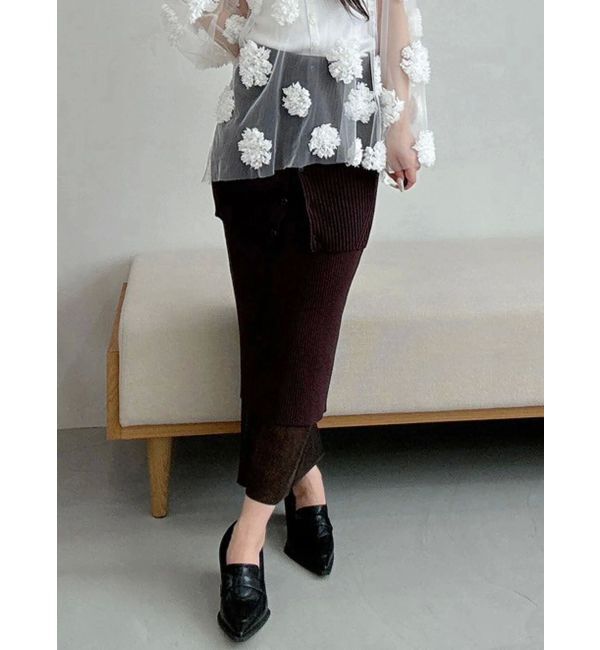 MERCURYDUO「【OUNNOUN】マルチWAYレイヤードスカート」|スカート|ブラウン