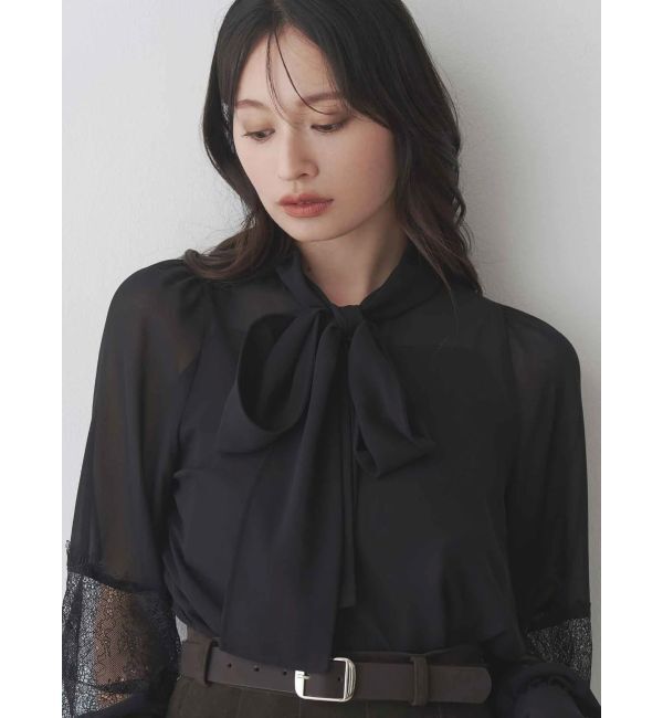 MERCURYDUO「ポイントレースボウタイブラウス」|シャツ・ブラウス|