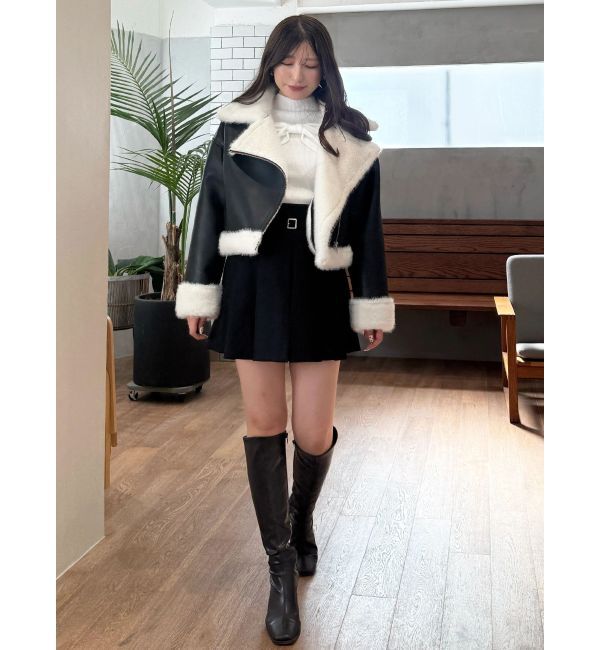 MERCURYDUO「ベルト付きチェックプリーツミニスカパン」|スカート|