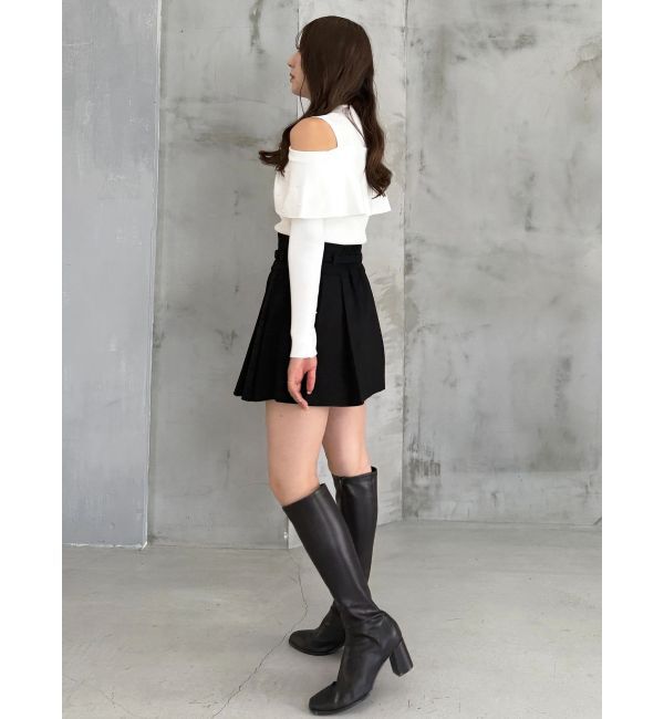 MERCURYDUO「ベルト付きチェックプリーツミニスカパン」|スカート|