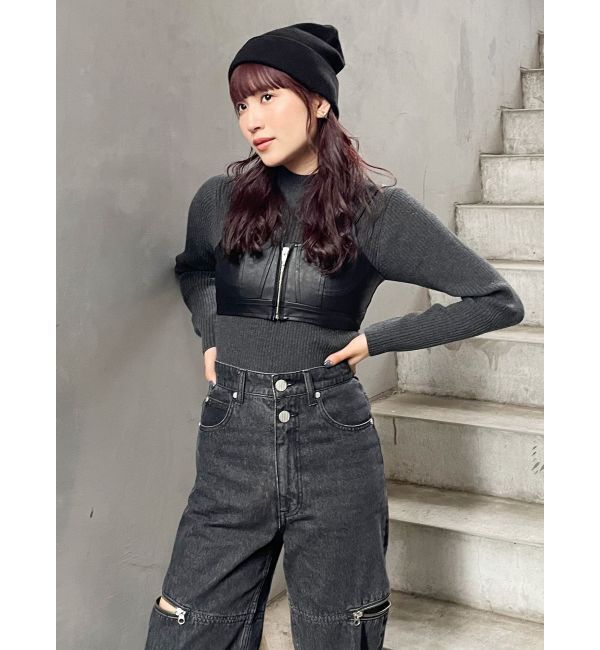 MURUA「クロップトメランジニット」|ニット・セーター|