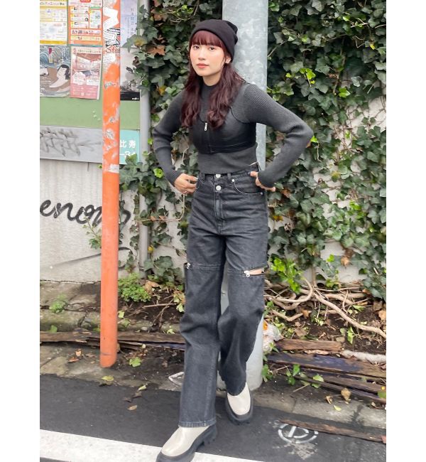 MURUA「クロップトメランジニット」|ニット・セーター|