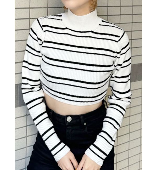 MURUA「クロップトメランジニット」|ニット・セーター|ライトミックス