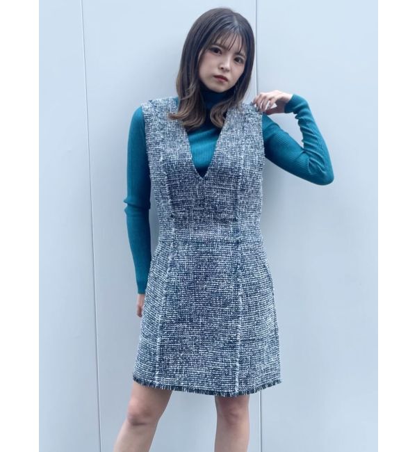 MURUA「フリンジミニジャンパースカート」|ワンピース|