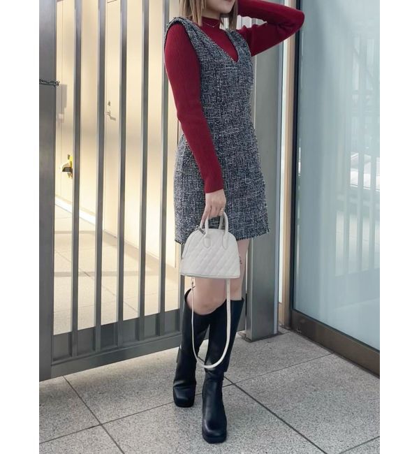 MURUA「フリンジミニジャンパースカート」|ワンピース|