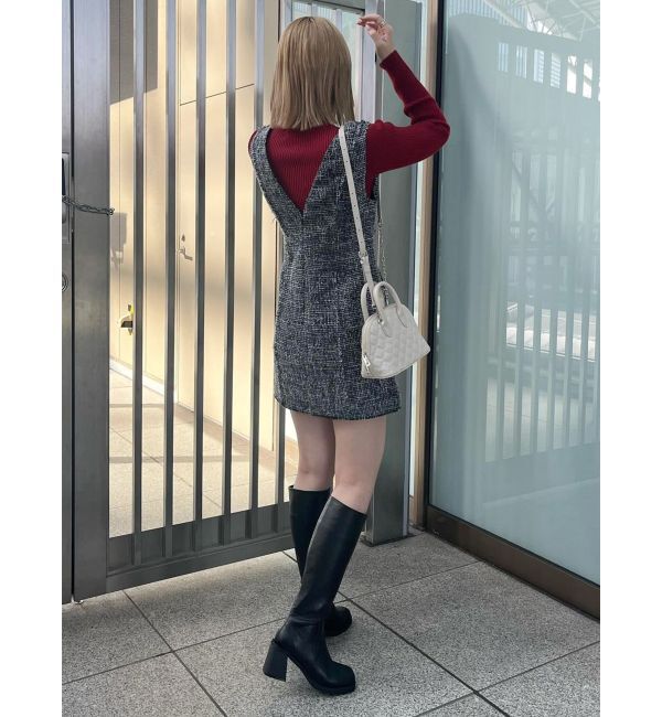 MURUA「フリンジミニジャンパースカート」|ワンピース|