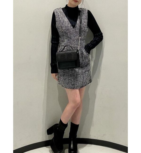 MURUA「フリンジミニジャンパースカート」|ワンピース|