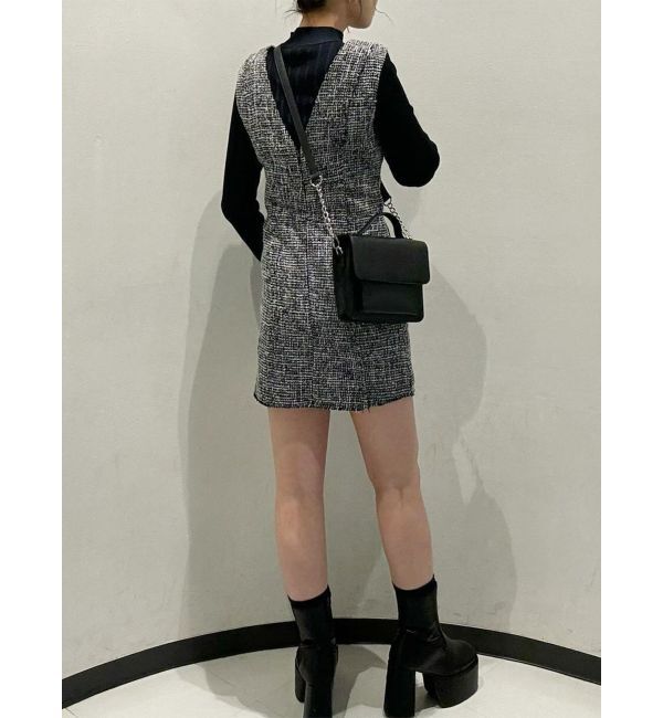 MURUA「フリンジミニジャンパースカート」|ワンピース|