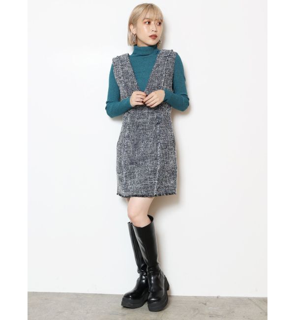 MURUA「フリンジミニジャンパースカート」|ワンピース|