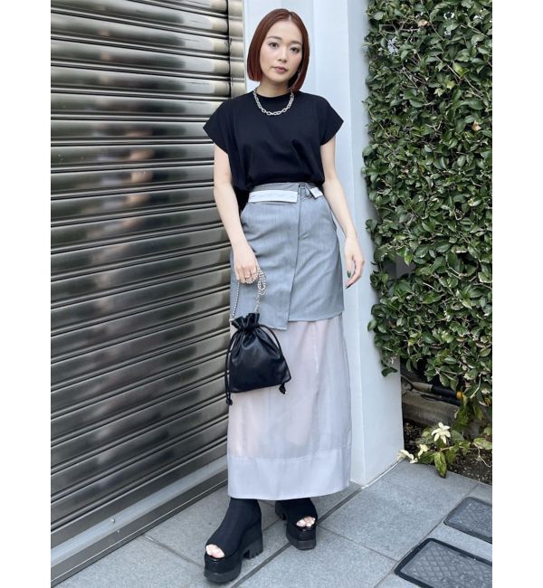 MURUA「ウエストフラップシアーレイヤードスカート」|スカート|